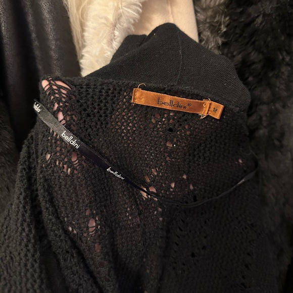 Vintage Belldini black open front cardigan with gorgeous crochet details ৎ୭ - Picture 4 of 4